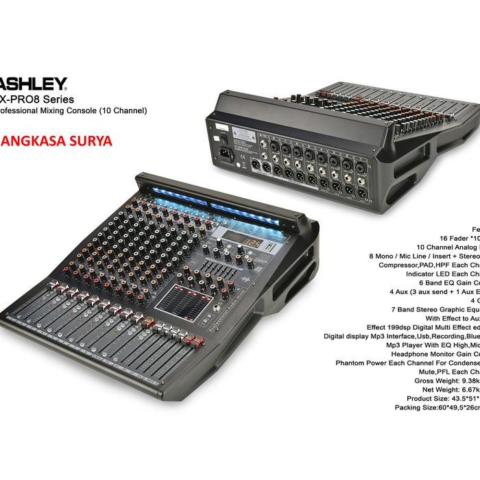 MIXER ASHLEY VX-PRO8 ORIGINAL / MIXER 8 CHANNEL ASHLEY VX PRO8 / MIXER 6 TONE ASHLEY VX PRO 8