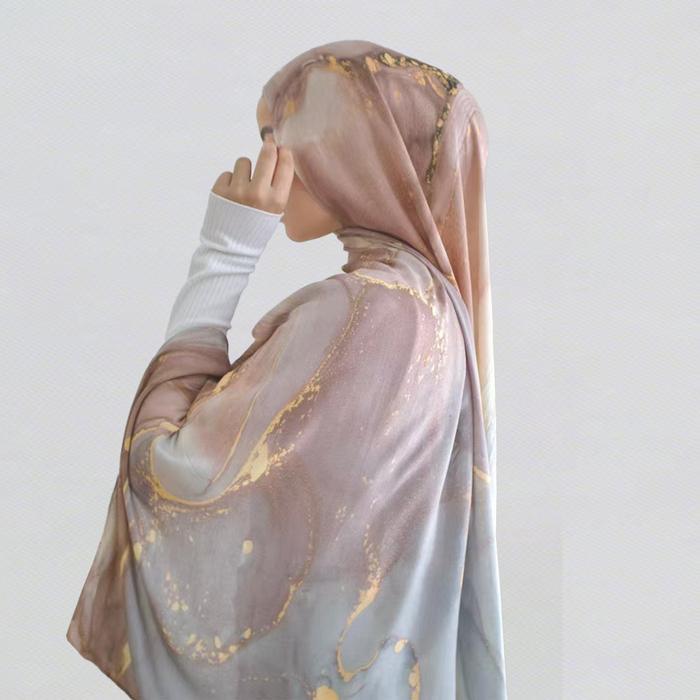 Pashmina Viscose Printed-Motif Corak Sattka/ Viscose Modal Hijab /Printed Viscose Scarves/Watercolor