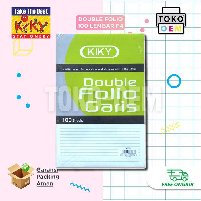 KIKY KERTAS DOUBLE FOLIO BERGARIS 1 PACK = 100 LEMBAR