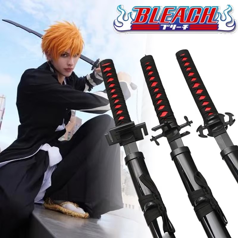 BELI SEKARANG 104cm Anime Bleach Katana Kurosaki Ichigo Sword Cosplay Prop Ninja Knife Real Size Jap