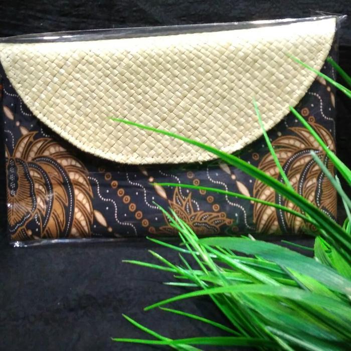 clutch batik lawasan anyaman pandan dompet tas gift khas Indonesia 014