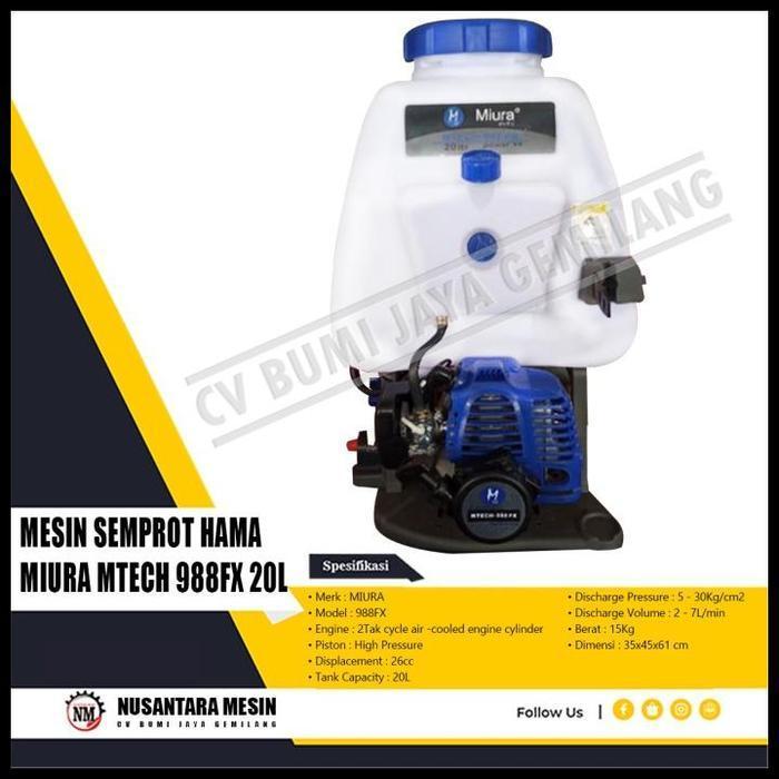 MESIN SEMPROT HAMA MIURA MTECH 988FX 20L TERLARIS