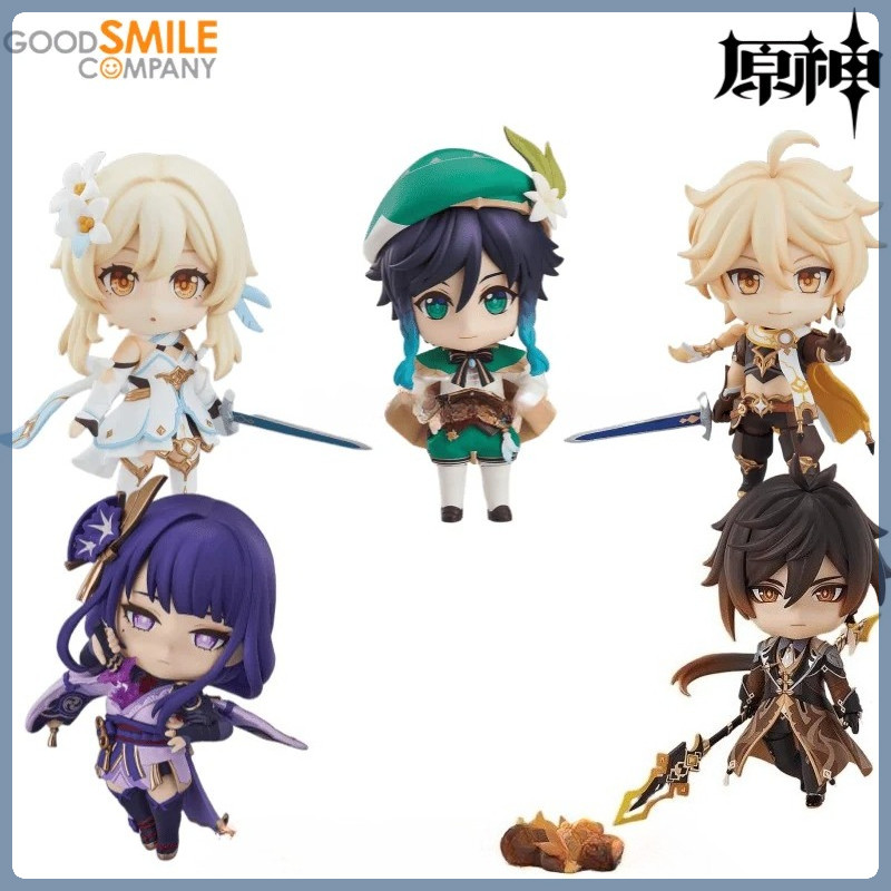 Original Genuine Good Smile Nendoroid Genshin Impact GSC Traveler Aether Lumine Venti Figure Model