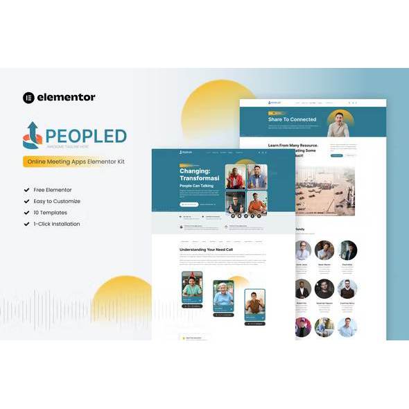 Peopled – Online Meeting App Elementor Template Kit