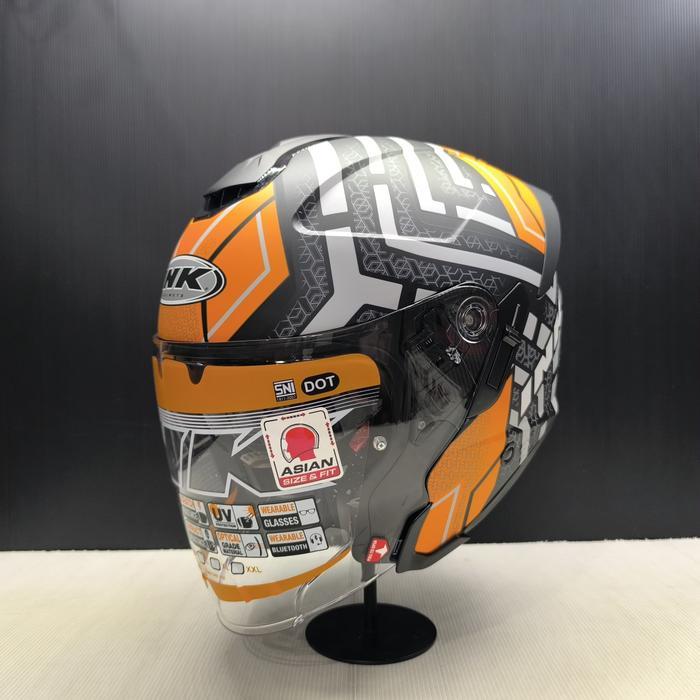 Helm Half Face Ink Terra-2 Graphic #2 Black Matt Orange Original