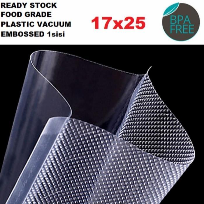 Plastik Vacuum Vacum Bag Emboss 17x25 Plastik Vakum Emboss Food Grade