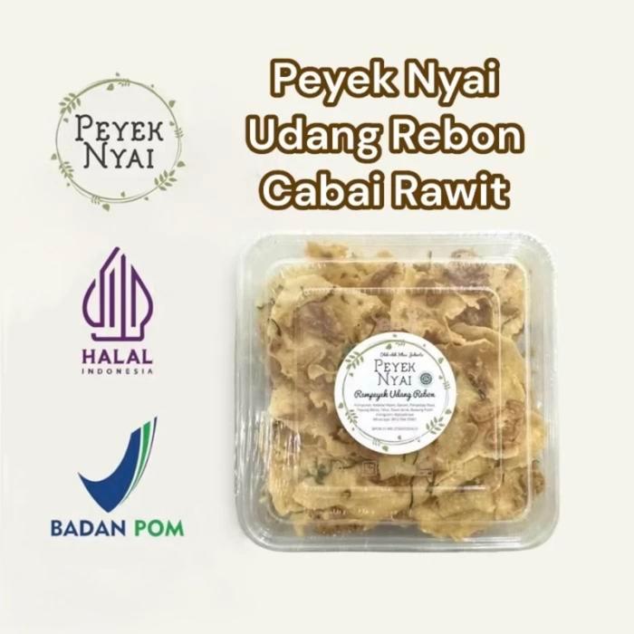 Peyek Nyai - Rempeyek Udang Rebon Cabai Rawit (Toples 1500ml) Large