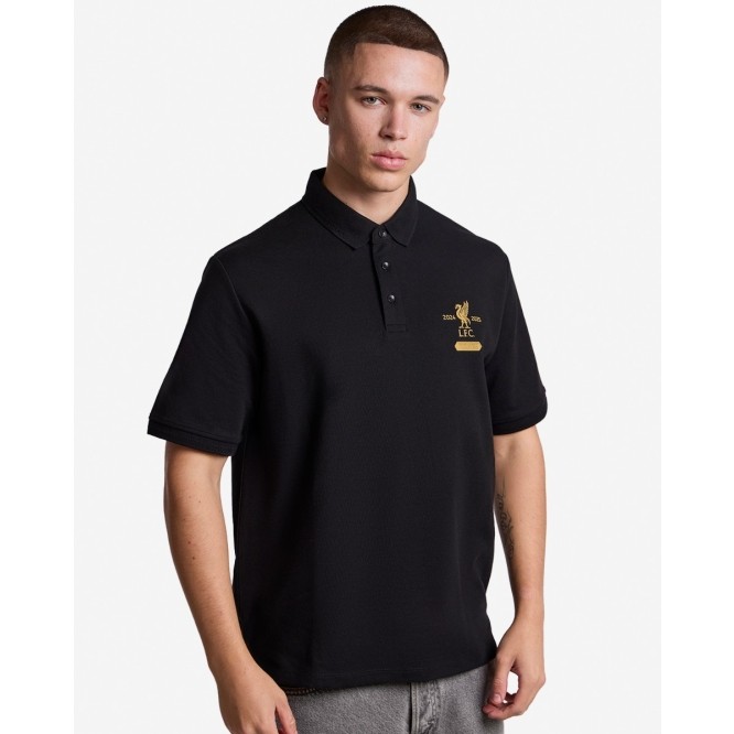 Liverpool FC  Mens Champions Polo Black - Official LFC Polo Original Pria