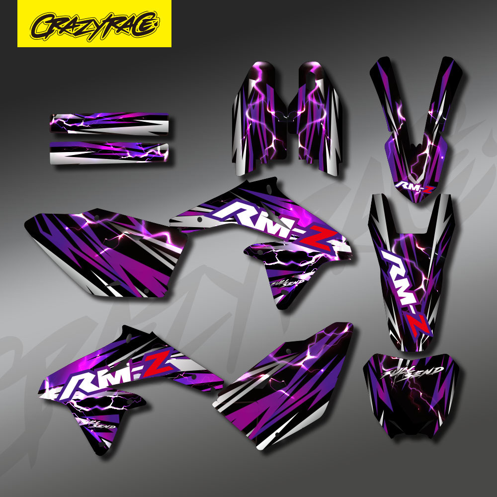 CRAZYRACE Motorcycle Fairing Sticker graphics Background Decal For Suzuki RMZ450 RMZ 450 2008 - 2012