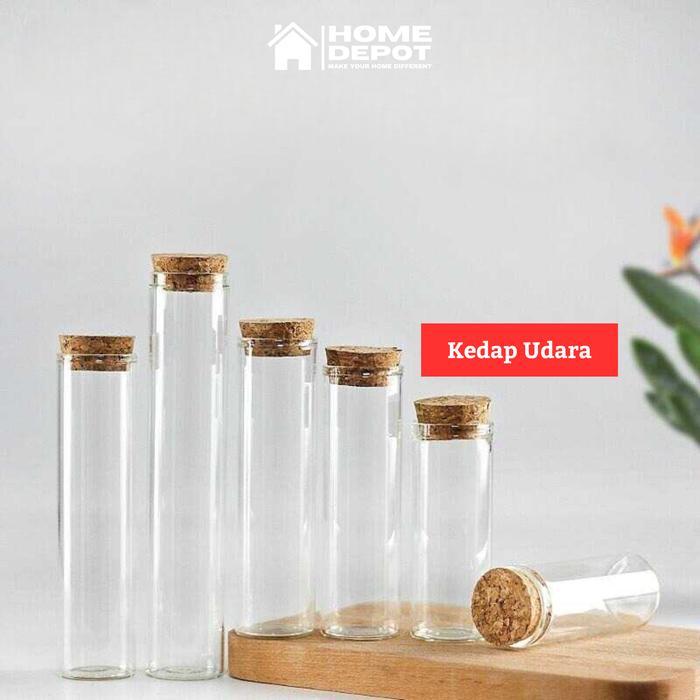 Toples Kaca Mini Kecil Tutup kayu Glass Jar