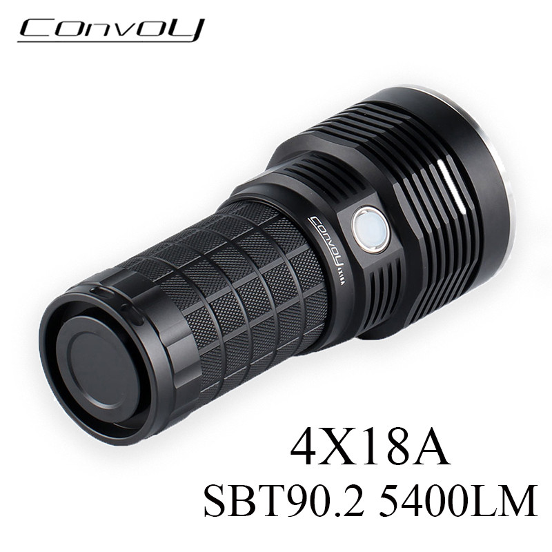 Convoy 4X18A SBT90.2 Flashlight 5400lm Linterna Led Temperature Control 18650 Type-C Charging Torch 