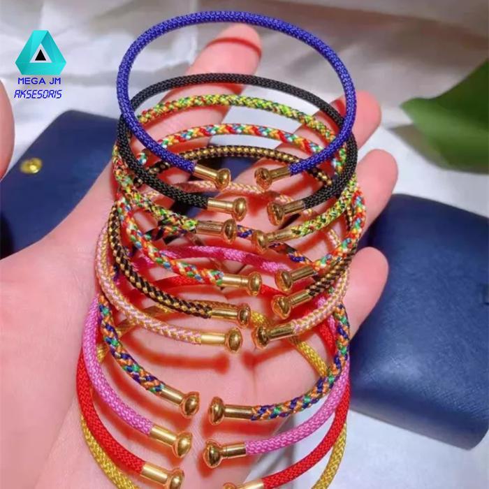 Stok Baru Gelang Tali Kawat Anti Air Untuk Charm Liontin Emas Model Terbaru