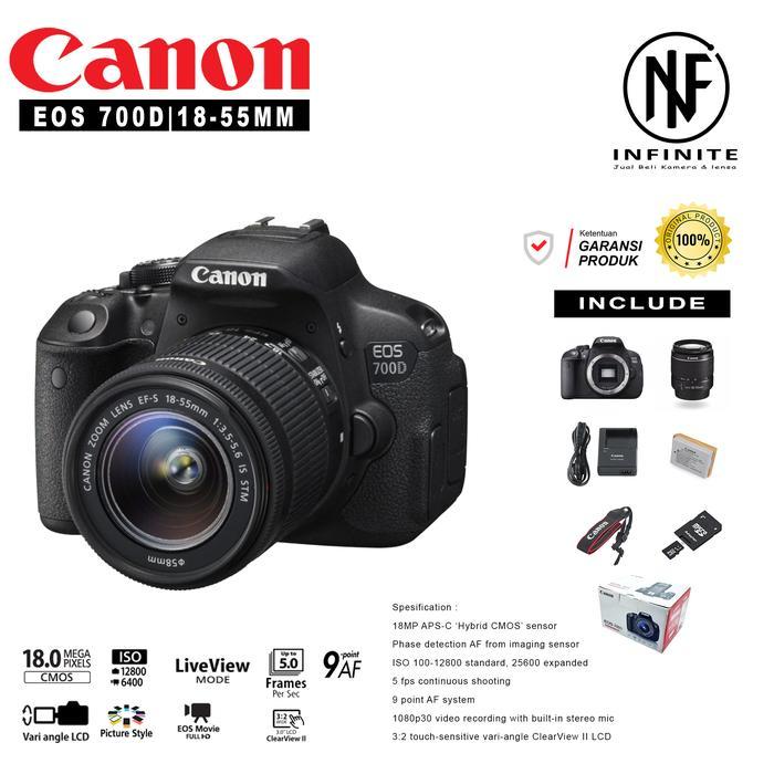 KAMERA CANON EOS 700D & LENSA 18-55MM STM FULLSET - Lcd Vignet