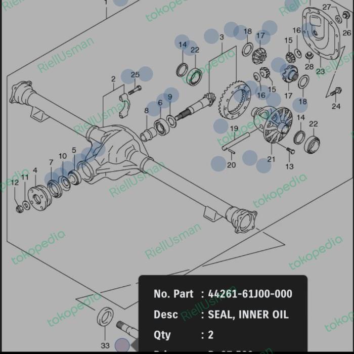 Seal Roda Belakang Suzuki Apv / Apv Arena Asli Suzuki