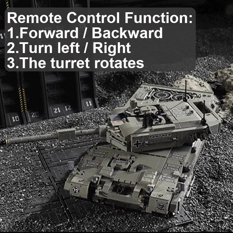 1818 Piece Bricks Technical RC Leopard 2A6 Main Battle Tank Military Building Blocks Boy Birthday