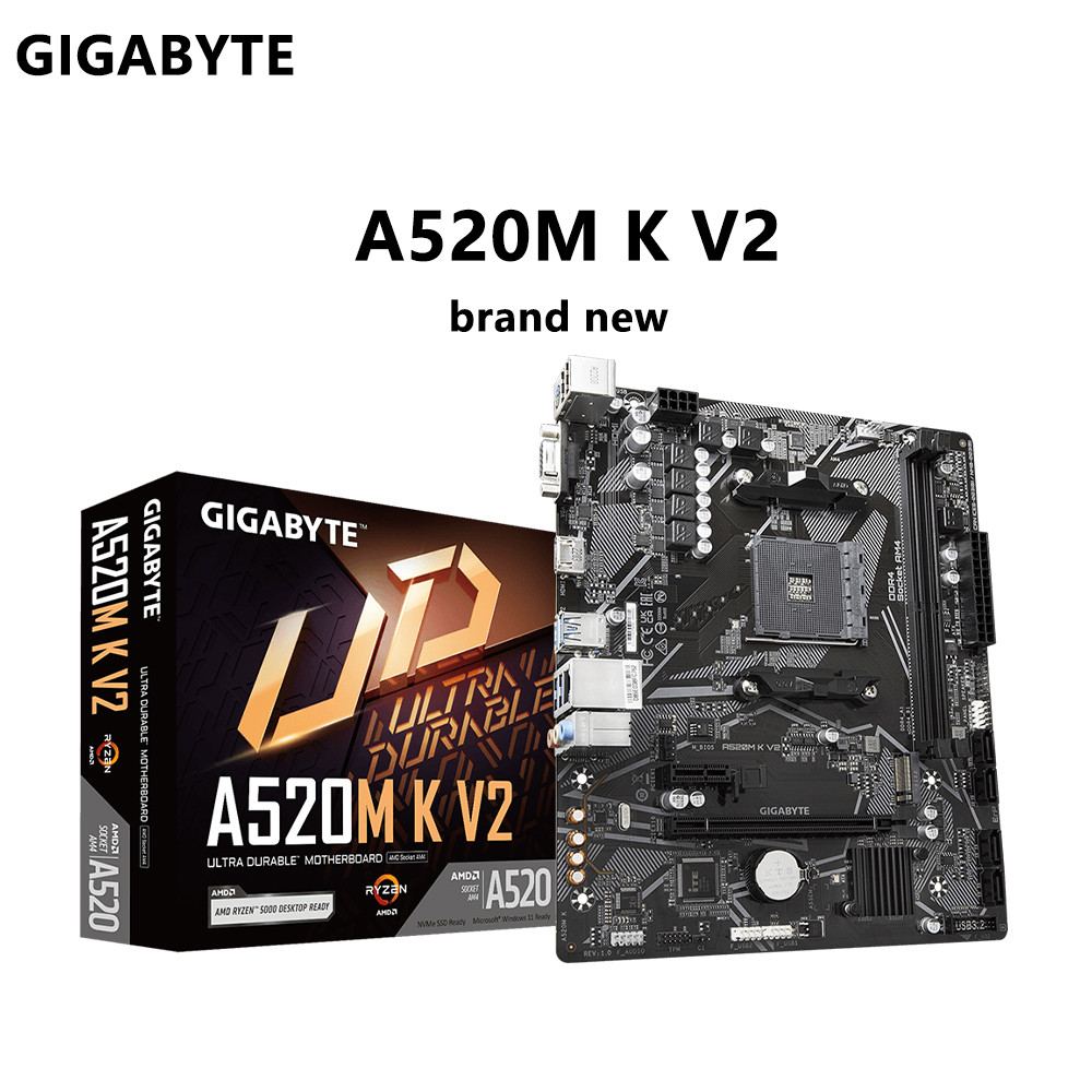 Gigabyte A520M K V2 Motherboard A520 Am4 Support Cpu Ryzen 7 5700G 5 5600G 5500 7 5700X 5800X Ddr4