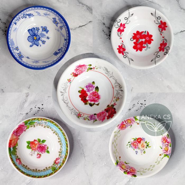 Piring Sambel Melamin - Piring Motif Bunga - Piring Kecil - CLEO 49