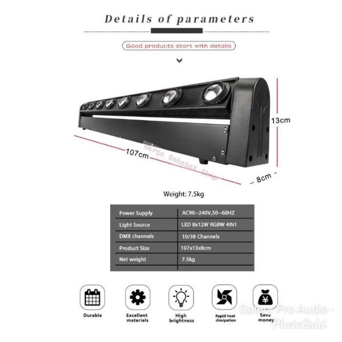 moving bar Rotation LED Light/ LED moving beam bar bisa sound effect, master slave, auto run, dan