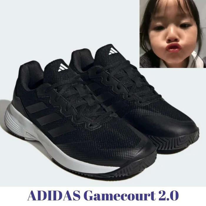 READY NOW in PrOMo price  100% ORIGINAL made in Vietnam SePaTu tenis GaMeCoUrT triple BLACK adidas