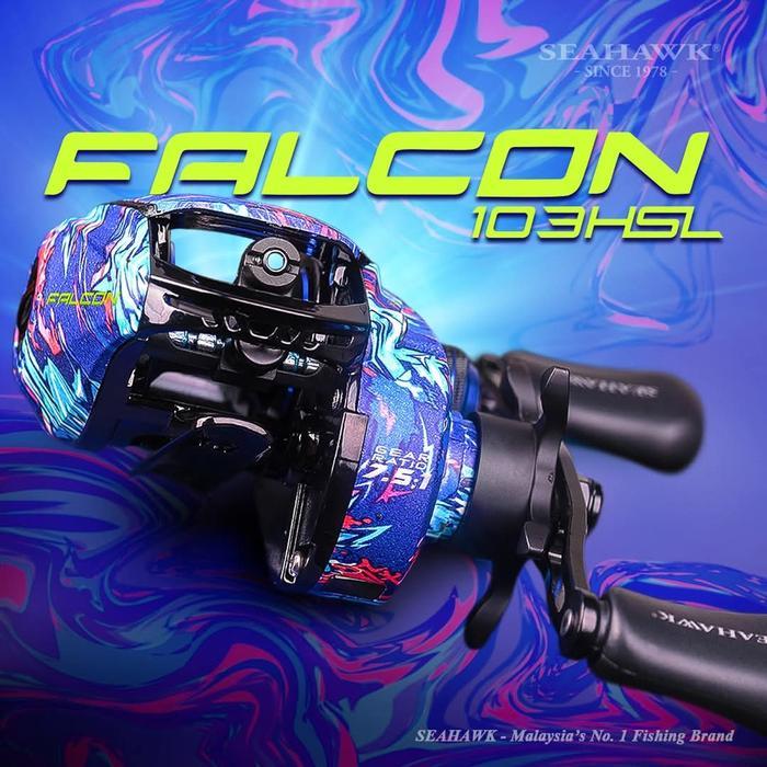 Reel Bc / Baitcasting Seahawk Falcon 103Hsl (Free Cap / Topi Seahawk)