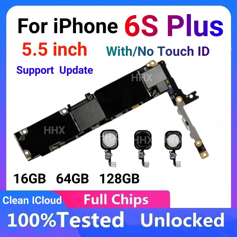 Unlocked Mainboard Fully Tested Motherboard For 6S Plus 5.5 Inch With/No Touch Id Clean Icloud Full