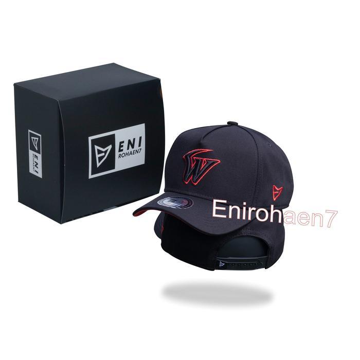 E7 Topi Inisial W Topi trucker Topi Logo W Topi Huruf W HITAM LM