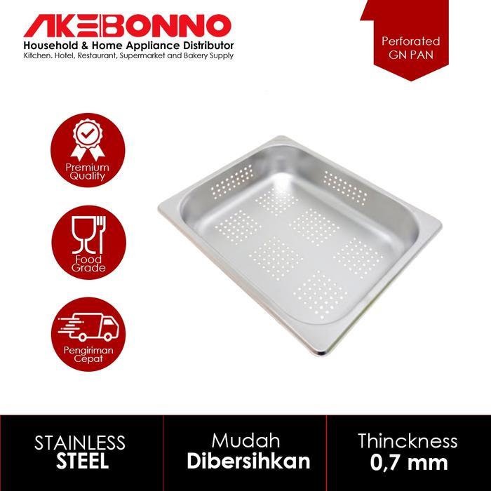 Akebonno - Food Pan/Tempat/Wadah Makanan Saring/Lubang Prasmanan/Tempat Adonan Kue Bahan Stainless