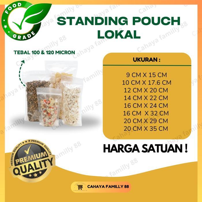 Plastik Standing Pouch 9x15 Double Seal 1 Pack ( isi 50 Lembar )