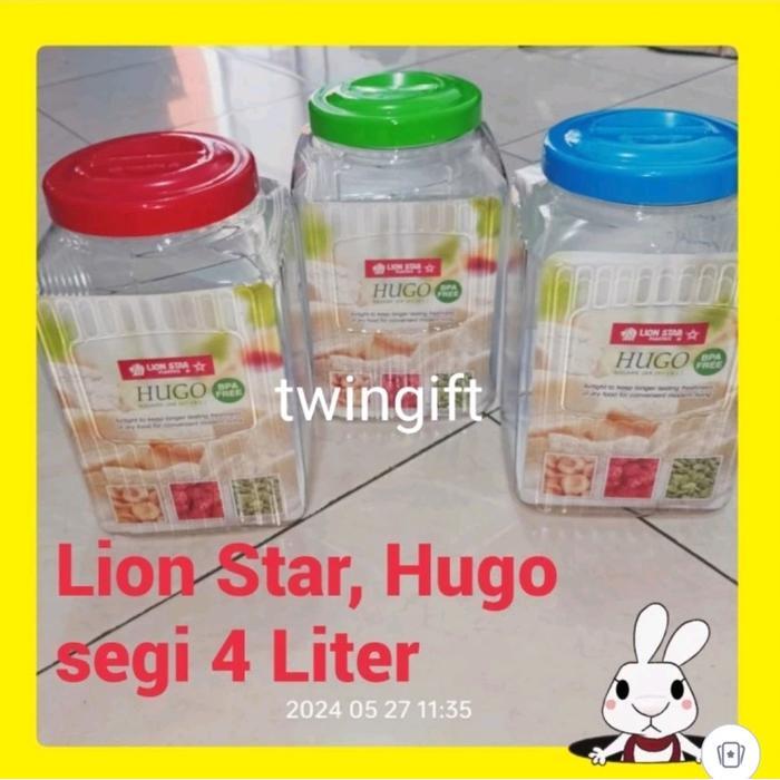 Toples Plastik Kotak, Lion Star-Hugo, 4 Liter