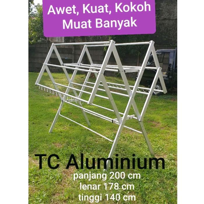 Tc Aluminium Jemuran Baju Premium Aluminium Tebal High Quality Jemuran Baju 2 Meter Jumbo 13 + 2