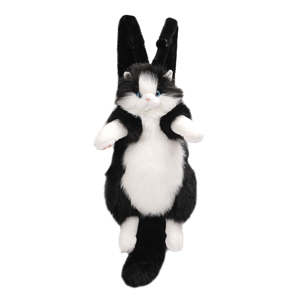 Long-haired Fluffy Cat Doll Backpack Ragdoll Cat Super Realistic Plush Cat Backpack Removable