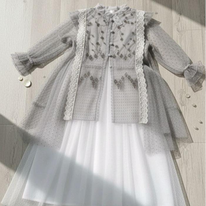 Baju Anak Remaja Safa Kids Set Gamis Dan Outer Brokat Tile Anak Lebaran Model Terbaru Usia Balita