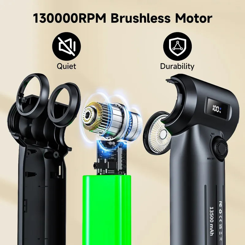 ATENGE 13500mAh Portable Air Blower Compressed Air Duster Cordless Duster Blower for Keyboard,