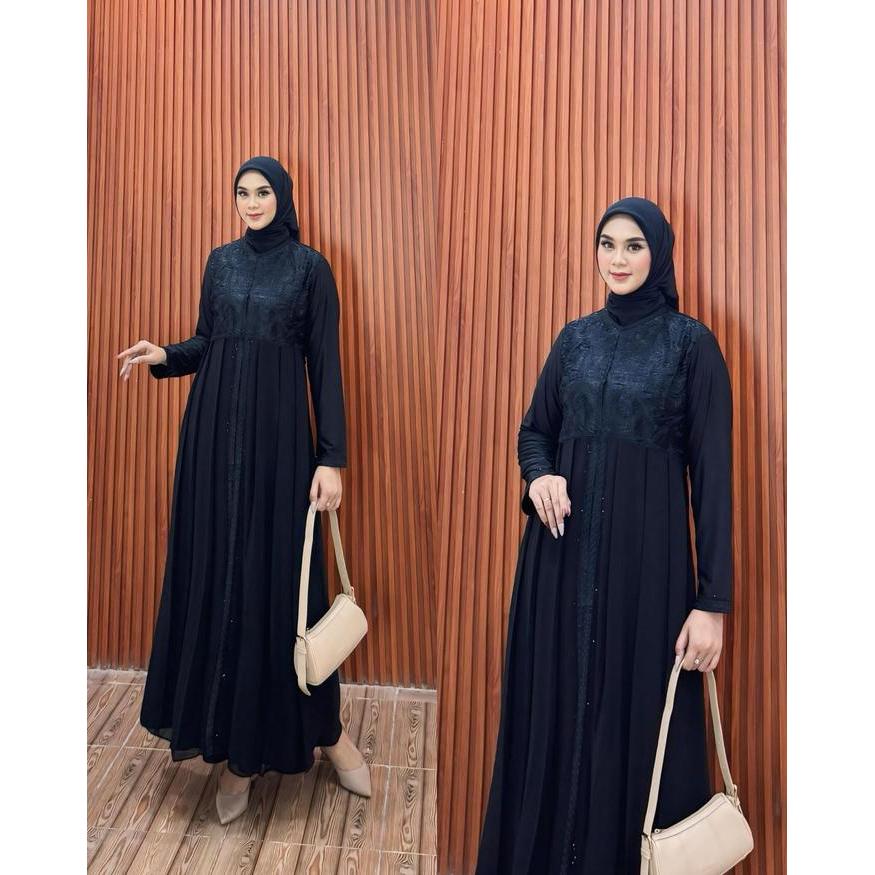 GALERI SICANTIK - COD - Gamis Abaya Hitam Tali Pinggang Terbaru