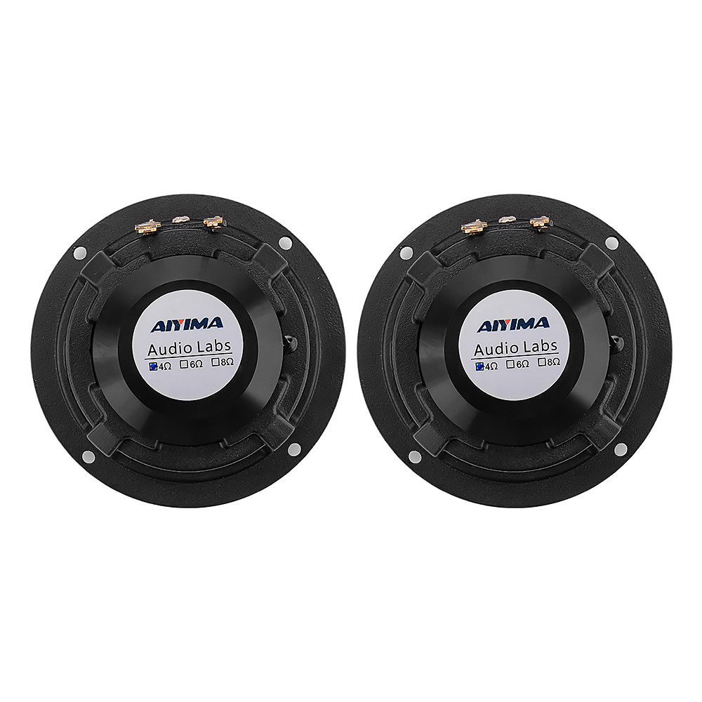 AIYIMA 2Pcs 3 Inch 4 Ohm 15W Midrange Speaker Wool Basin Aluminum Frame Car Loudspeaker Home Theater