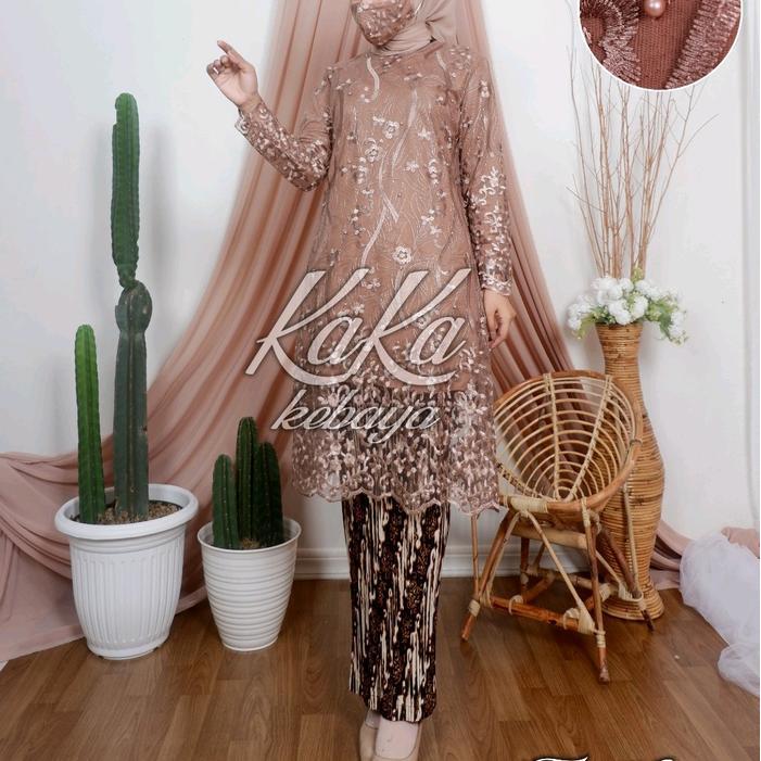 Ini Murah Tunik Brokat Tile Premium /Model Seragam Pesta/Kebaya Kondangan Muslim Wanita Atasan