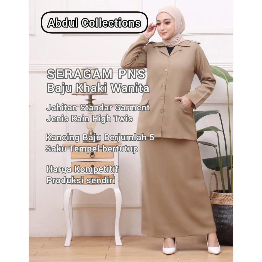 TERMURAH Baju Khaki / PDH /ASN Seragam Pns Pdh Dinas Pemda Seragam Keki Setelan Atasan Dan Bawahan