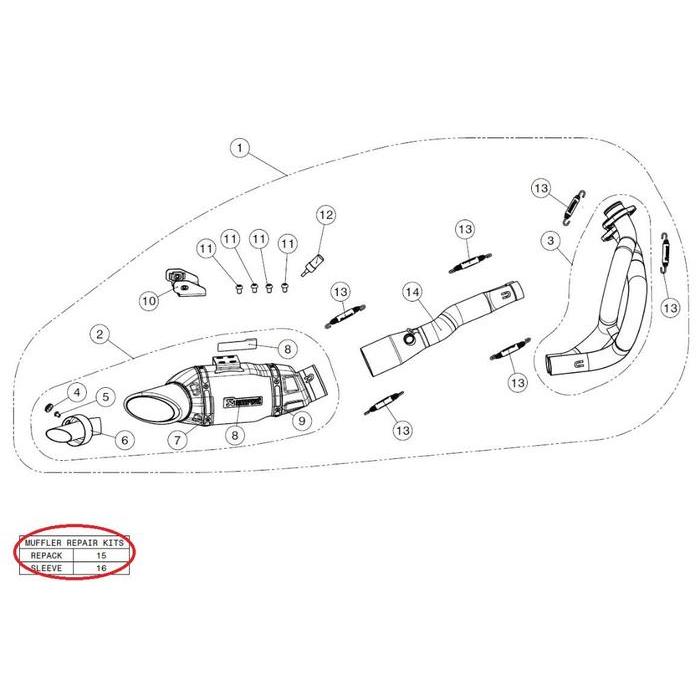 Silencer Sleeve Kit AKRAPOVIC Yamaha MT-07 Original Import