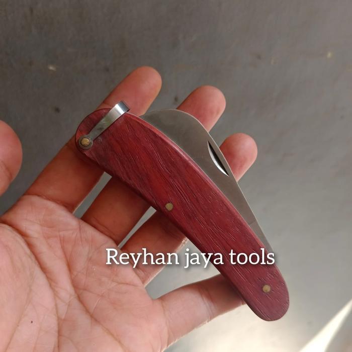 Pisau Lipat Okulasi Sands Gagang Kayu-Pisau Lipat Co