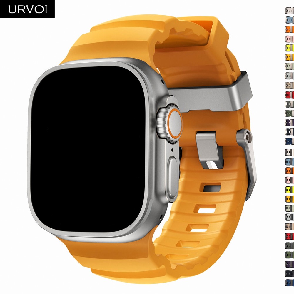 URVOI Silicone band for Apple Watch Ultra 3 2 Series 11 10 9 8 76 Rocky Point Strap design durable