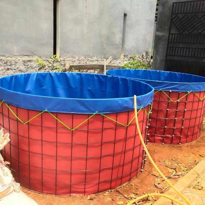 KOLAM BUNDAR BIOFLOK DIAMETER 2 METER TINGGI RANGKA 105CM 4UNIT