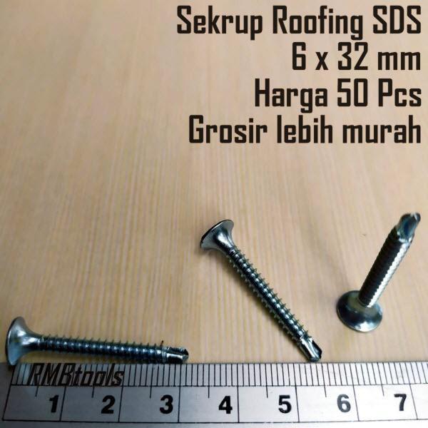 "New" Sekrup Roofing SDS 6 x 32 mm / Sekrup SDS Baja Ringan FH 6 x 3.2 cm
