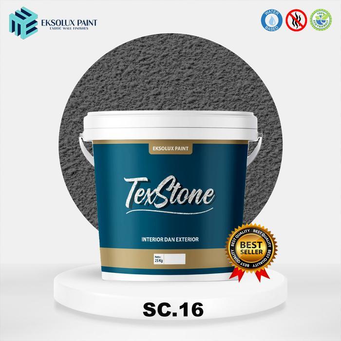 Cat Tekstur Dinding Pasir Kamprot Dark Grey 25 Kg Pail - Cat Texture Kamprot - Cat Dekoratif Doff