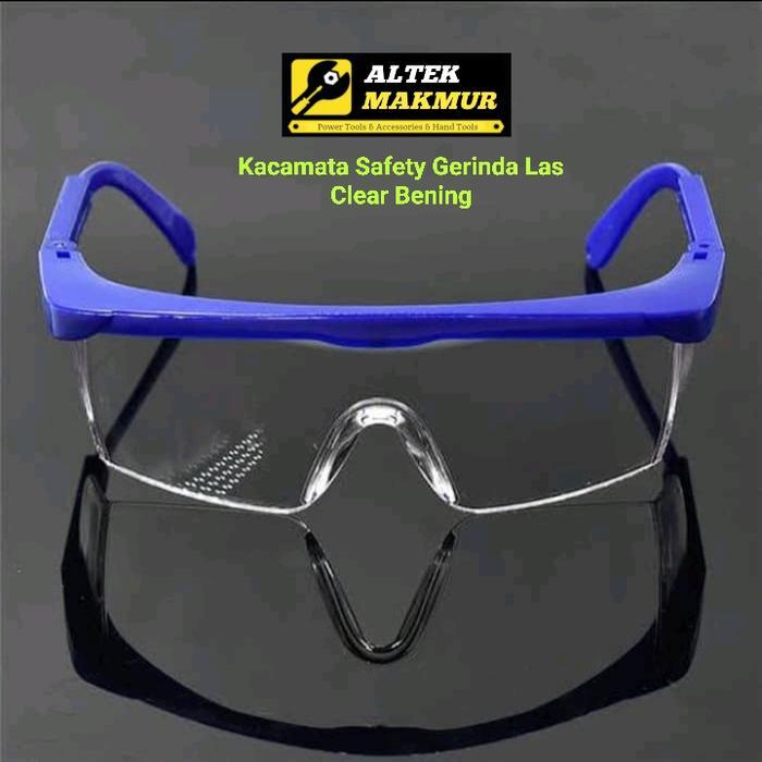 Kacamata Safety Bening Clear / Kaca Mata Gerinda Las Clear Bening