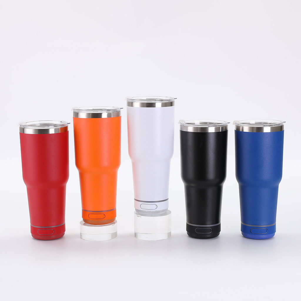 30OZ 2-in-1 30oz Insulated Cup Audio Wireless Bluetooth Speaker Thermos Bottle Double Wall Vacuum