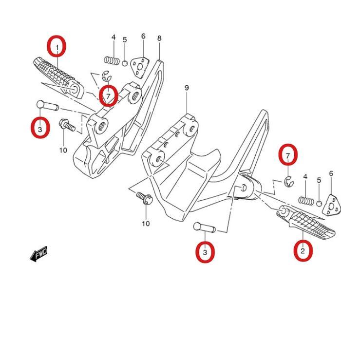 BATOK DAN FOOTREST FOOTSTEP STEP BELAKANG HAYATE ORIGINAL SUZUKI SGP