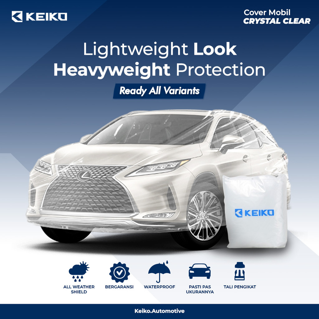 Cover Sarung Mobil Transparan Plastik Bening Penutup Tutup Selimut Mobil Outdoor Waterproof Keiko