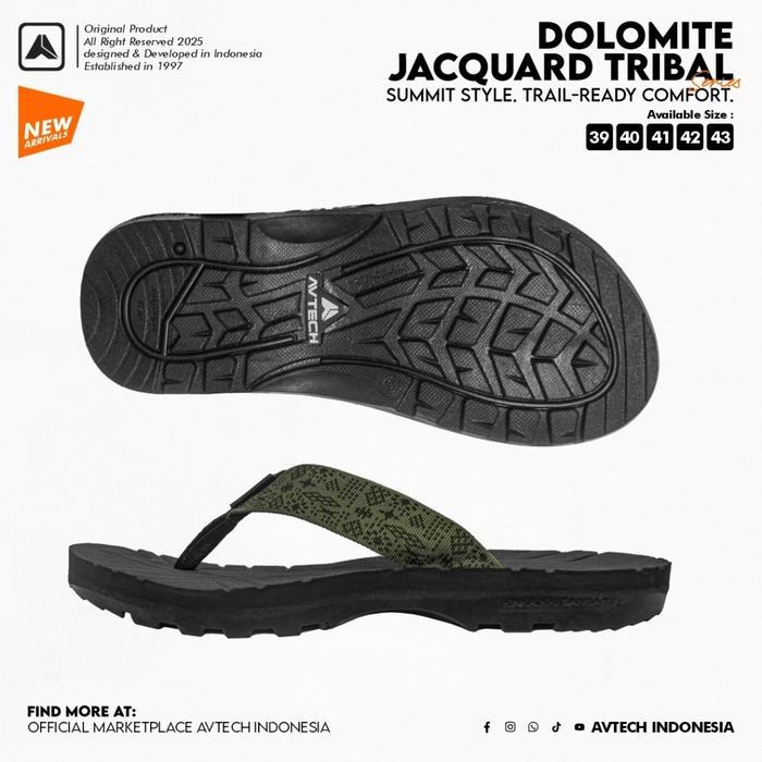 Aerostreet - Sandal Jepit Gunung Hiking Outdoor Adventure Travel Harian - Dolomite Jacquard Tribal