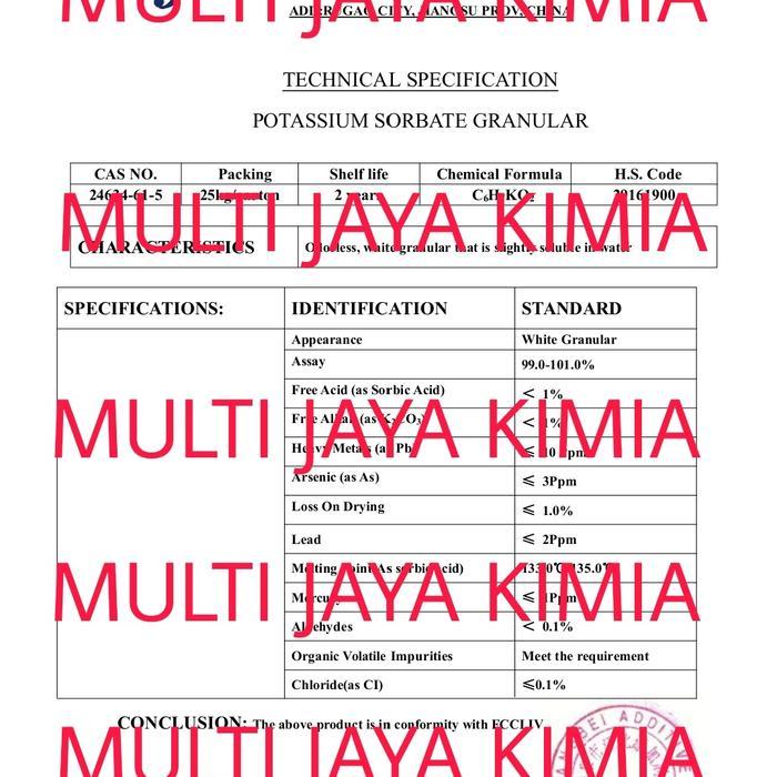 POTASSIUM SORBATE / KALIUM SORBATE 1KG