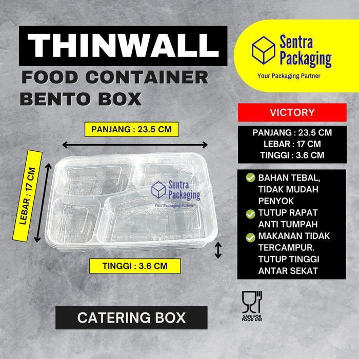 Kotak Makan Plastik SEKAT 4 / Thinwall / Bento / Food Container - ECER
